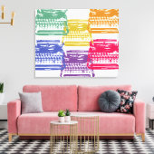 Schreibmaschine - Multicolor Leinwanddruck (Insitu (Wohnzimmer))