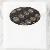 Schreibmaschine Ovaler Aufkleber (Tasche)