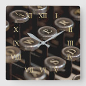 Schreibmaschine Quadratische Wanduhr (Vorderseite)