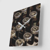 Schreibmaschine Quadratische Wanduhr (Winkel)