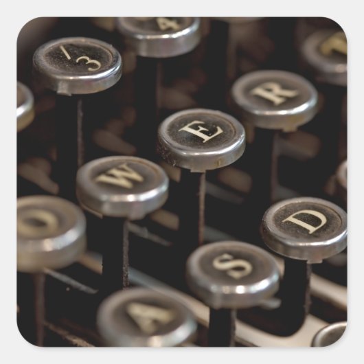 Schreibmaschine Quadratischer Aufkleber (Vorderseite)