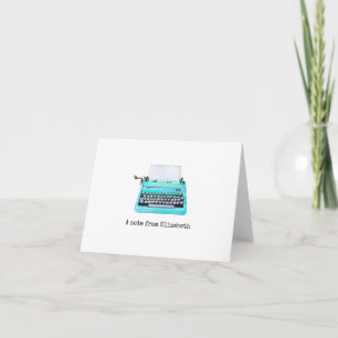 Schreibmaschine Retro Aqua Blue Chic Vintage Note