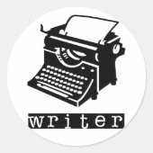Schreibmaschine Runder Aufkleber (Vorderseite)