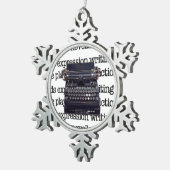 Schreibmaschine Schneeflocken Zinn-Ornament (Rechts)