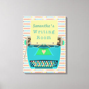 Schreibmaschine Schreibtisch Individuelle Name Blu Leinwanddruck