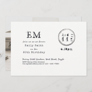 Schreibmaschine Schriftart 60. Geburtstag lädt Vin Einladung