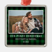 Schreibmaschine Schriftart Green Kariert Couple Fi Ornament Aus Metall (Vorne)