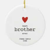 Schreibmaschine Schriftart Personalisiert Bester B Keramik Ornament (Hinten)