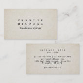 Schreibmaschine Schriftart Rough Old Paper Look Visitenkarte (Vorne/Hinten)