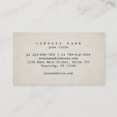 Schreibmaschine Schriftart Rough Old Paper Look Visitenkarte (Rückseite)