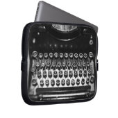 Schreibmaschine Schwarz/Weiß Laptopschutzhülle (Vorne Rechts)