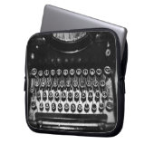 Schreibmaschine Schwarz/Weiß Laptopschutzhülle (Vorderseite Links)