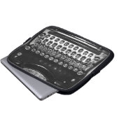 Schreibmaschine Schwarz/Weiß Laptopschutzhülle (Vorne Knopf)