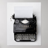 Schreibmaschine, Schwarzweißfoto, Poster (Vorne)