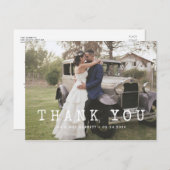 Schreibmaschine Skript Hochzeit Foto danke Postkarte (Vorne/Hinten)