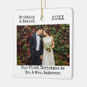 Schreibmaschine Text Erste Weihnachtszeit als Herr Keramikornament (Links)