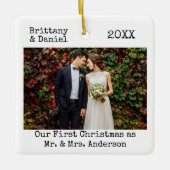 Schreibmaschine Text Erste Weihnachtszeit als Herr Keramikornament (Vorderseite)