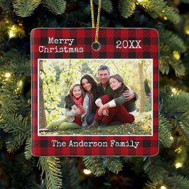 Schreibmaschine Text Frohe Weihnachtsfamilie Foto  Keramikornament