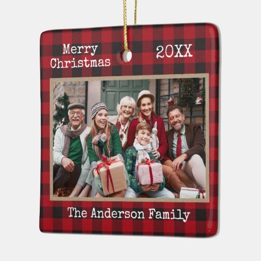 Schreibmaschine Text Merry Christmas Foto Kraft Ka Keramikornament (Links)