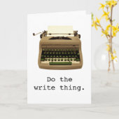 Schreibmaschine "Tu das Schreibe!" Grußkarte Karte (Gelbe Blume)