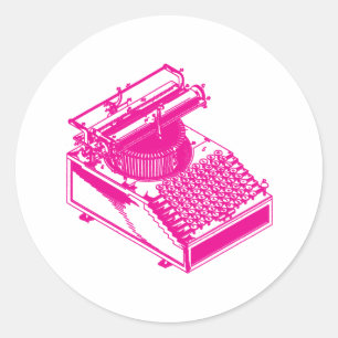 Schreibmaschine Typ - Schreibmaschine für Magenta  Runder Aufkleber