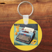Schreibmaschine und Bild der 50er Jahre Schlüsselanhänger (Vorderseite)