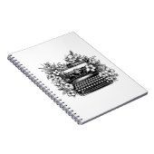 Schreibmaschine und Blume ästhetisch Notizblock (Rechte Seite)