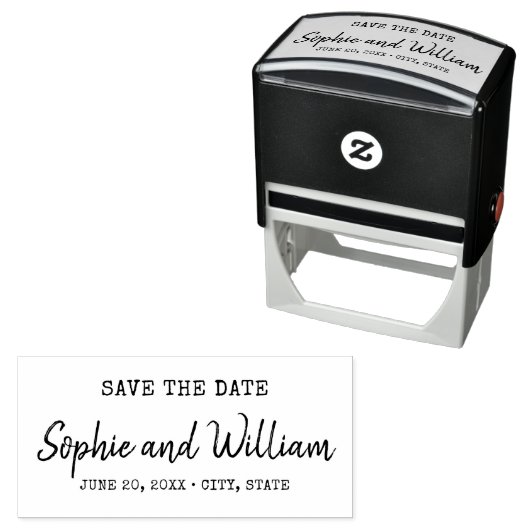 Schreibmaschine und Script Save the Date Hochzeit Permastempel (Beispiel)