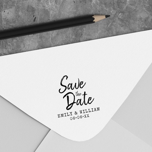 Schreibmaschine und Skript Save the Date Permastempel