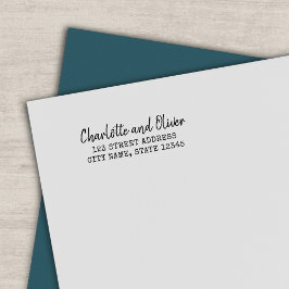 Schreibmaschine und Skriptname Couple-Rücksendeadr Permastempel