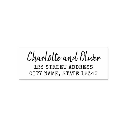 Schreibmaschine und Skriptname Couple-Rücksendeadr Permastempel (Design)