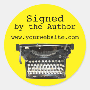 Schreibmaschine Unterzeichnet durch Autor-Stickers Runder Aufkleber