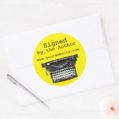 Schreibmaschine Unterzeichnet durch Autor-Stickers Runder Aufkleber (Umschlag)