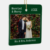 Schreibmaschine Verheiratet Merry Wedding Foto Gre Keramikornament (Rechts)