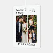 Schreibmaschine Verheiratet und fröhliche Hochzeit Ornament Aus Metall (Vorderseite links)