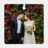 Schreibmaschine Verheiratet und fröhliche Hochzeit Ornament Aus Metall (Rückseite)