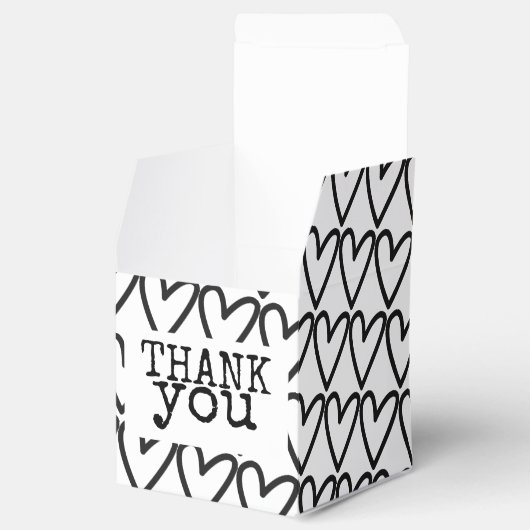 Schreibmaschine Vielen Dank Herz Pattern Wedding Geschenkschachtel (Geöffnet)