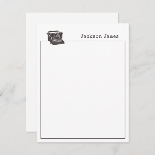 Schreibmaschine Vintag Moderne benutzerdefinierte Mitteilungskarte (Vorne/Hinten)