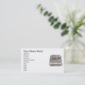 Schreibmaschine - Visitenkarte (Stehend Vorderseite)