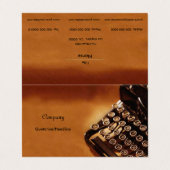 Schreibmaschine Visitenkarten (Außenseite Aufgefaltet)