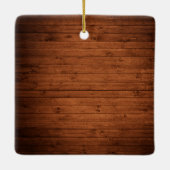 Schreibmaschine Wood First Christmas Wedding Foto Keramikornament (Rückseite)