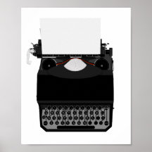 Schreibmaschine Zeichnend Décor Print Poster
