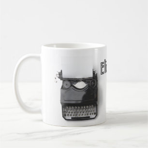 Schreibmaschinen-Autor-Blogger Kreative Energie Kaffeetasse