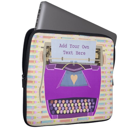 Schreibmaschinen-niedlicher Retro moderner Laptopschutzhülle (Vorne Rechts)