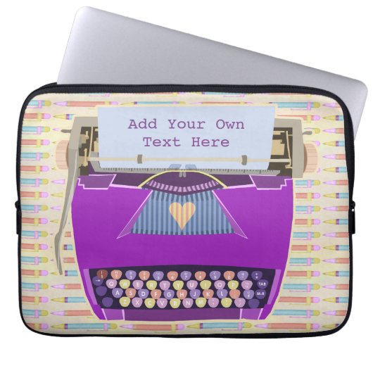 Schreibmaschinen-niedlicher Retro moderner Laptopschutzhülle (Vorderseite)
