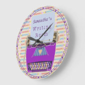 Schreibmaschinen-Schreibens-Raum-personalisierter Große Wanduhr (Winkel)