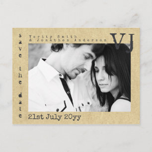 Schreibmaschinen-Schrift Save The Date Hochzeit FO Ankündigungspostkarte