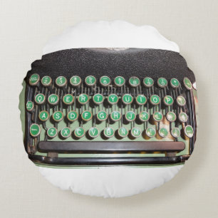 Schreibmaschinen-Tastatur im Vintage-Stil Rundes Kissen