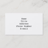 Schreibmaschinen-Visitenkarten Visitenkarte (Rückseite)