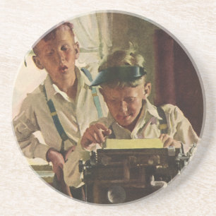 Schreibmaschinen von Vintage-Zeitungsjournalisten  Untersetzer